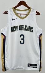 New Orleans Pelicans Home White #3 NBA Jersey-311