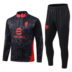 25-26 AC Milan Black Thailand Soccer Tracksuit-411