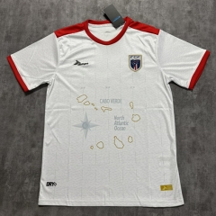 (S-4XL) 25-26 Cape Verde Away White Thailand Soccer Jersey AAA-4506