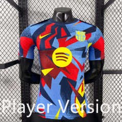 (S-3XL) Player Version 25-26 Barcelona Goalkeeper Red&Blue&Yellow Thailand Soccer Jersey AAA-4285