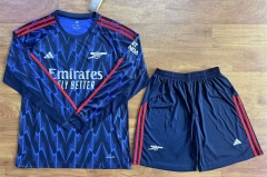 2025-2026 Arsenal Away Blue&Black LS Soccer Uniform-709