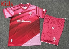 25-26 Bolton Wanderers Football Club 2nd Away Pink Kid/Youth Soccer Uniform-7809