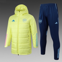 2025-2026 Arsenal Yellow Thailand Soccer Cotton Coat Uniform With Hat-815
