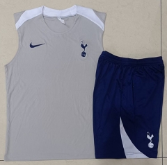 25-26 Tottenham Hotspur Light Gray Thailand Soccer Vest Tracksuit-815