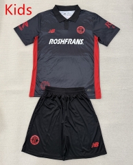 25-26 Deportivo Toluca FC 2nd Away Black Kids/Youth Soccer Uniform-AY