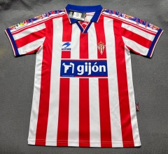 Retro Version 99-00 Sporting de Gijón Home Red&White Stripe Thailand Soccer Jersey AAA-3402