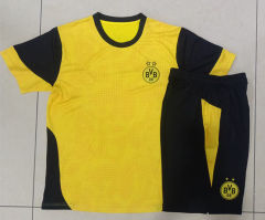 25-26 Borussia Dortmund Ink Jet Yellow Short-sleeved Thailand Soccer Tracksuit -815