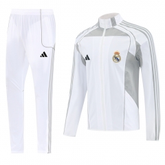 25-26 Real Madrid White Thailand Soccer Coat Uniform-LH