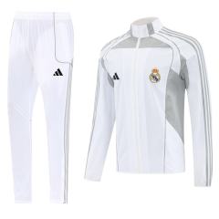 25-26 Real Madrid White Thailand Soccer Coat Uniform-LH