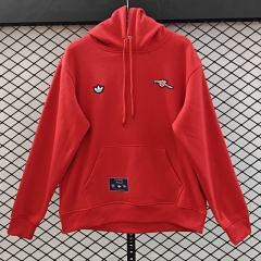 (S-3XL) Retro Embroidered version Arsenal Red Thailand Soccer Tracksuit Top With Hat-CS