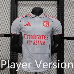 Player Version 25-26 Olympique Lyonnais 2nd Away Gray Thailand Soccer Jersey AAA-888