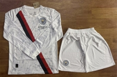 2025-26 Manchester City Away White LS Thailand Soccer Uniform-709