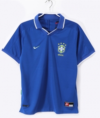 Retro Version 1997 Brazil Away Blue Thailand Soccer Jersey AAA-C1046