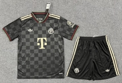 25-26 Correct Version Bayern München 2nd Away Black Soccer Uniform-6748