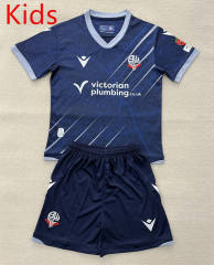 25-26 Bolton Wanderers Football Club Away Blue Kid/Youth Soccer Uniform-AY