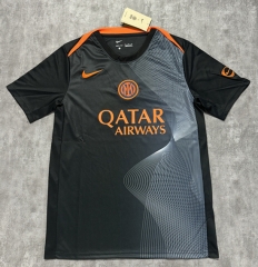 (S-4XL) 2025-2026 Inter Milan Black Thailand Training Soccer Jersey AAA-4506