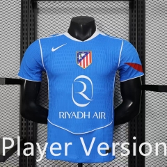 Player Version 2025-2026 Atletico Madrid 2nd Away Blue Thailand Soccer Jersey AAA-888