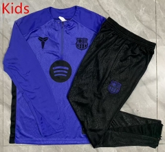 25-26 Steel Version Barcelona Purple Kid-Youth Soccer Tracksuit -815