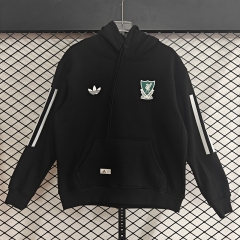 (S-3XL) Player Version 25-26 Liverpool Away Black Thailand Soccer Tracksuit Top With Hat-CS