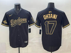 (Logo 7) 5th Generation Los Angeles Dodgers Black&Gold #17 MLB Jersey-0840