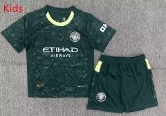 25-26 Manchester City 3rd Away Dark Green Kids/Youth Soccer Uniform