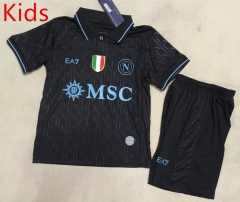 2025-2026 Napoli 2nd Away Black Kids/Youth Soccer Uniform-507