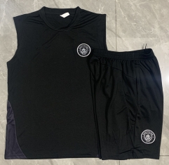 25-26 Manchester City Black Inkjet Vest Thailand Soccer Tracksuit Uniform-815