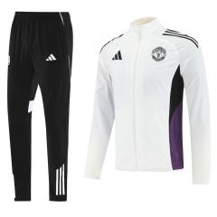 25-26 Manchester United White Thailand Soccer Coat Uniform-LH