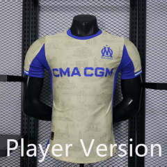 Player Version 25-26 Olympique de Marseille 2nd Away Light Yellow Thailand Soccer Jersey AAA-888