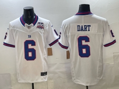 (Logo 4) Retro Version New York Giants 5 Generations White #6 NFL Jersey-0840
