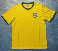 Retro Version 1970 Brazil Home Yellow Thailand Soccer Jersey AAA-6590