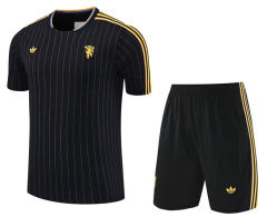 25-26 Manchester United Black Thailand Soccer Uniform-418