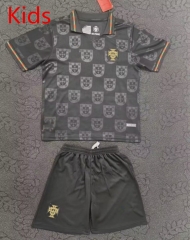 26-27 Portugal Away Black Kids/Youth Soccer Uniform