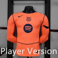 Player Version 25-26 Barcelona 2nd Away Orange LS Thailand Soccer Jersey AAA-888