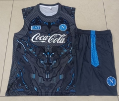 25-26 Napoli Dark Gray Inkjet Thailand Soccer Vest Tracksuit-815