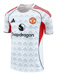 2025-2026 Manchester United White Thailand Training Soccer Jersey AAA-418