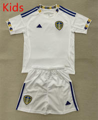 25-26 Leeds United Home White Kids/Youth Soccer Uniform-AY