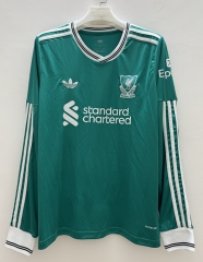 (S-3XL) 25-26 Liverpool 2nd Away Green LS Thailand Soccer Jersey AAA-9268