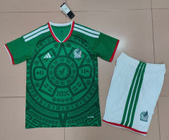 26-27 Mexico Home Green Soccer Uniform-718