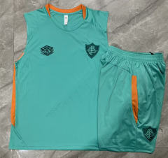 25-26 Fluminense de Feira Green Thailand Soccer Tracksuit Vest-815