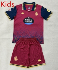 2025-2026 Deportivo La Coruña Away Red Kids/Youth Soccer Uniform-AY