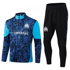 25-26 Olympique Marseille Blue Thailand Soccer Tracksuit-411