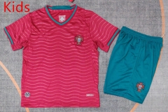 26-27 World Cup Portugal Home Red Kids/Youth Soccer Uniform-9484