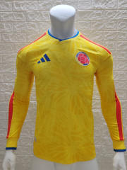 (S-3XL) 25-26 Colombia Home Yellow LS Thailand Soccer Jersey AAA-9056