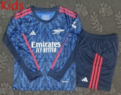 25-26 Arsenal Away Blue LS Kids/Youth Soccer Uniform-4714