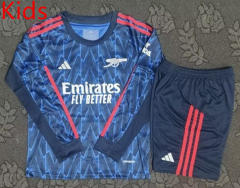 25-26 Arsenal Away Blue LS Kids/Youth Soccer Uniform-4714