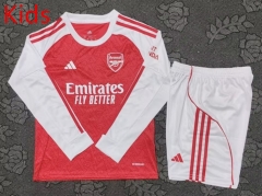 25-26 Arsenal Home Red LS Kids/Youth Soccer Uniform-4714