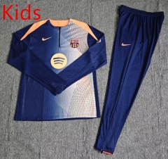 25-26 Barcelona Blue&Yellow Kid-Youth Soccer Tracksuit -4691