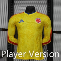 Player Version 25-26 Colombia Home Yellow LS Thailand Soccer Jersey AAA-888
