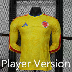 Player Version 25-26 Colombia Home Yellow LS Thailand Soccer Jersey AAA-888